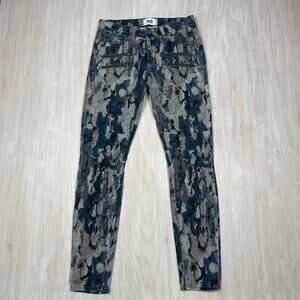 Paige Edgemont Camouflage Zip Pocket Madagascar Safari Low Rise Skinny Jeans 27